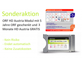 SONDERAKTION: ORF I HD Austria I CAM mit 5 Jahre ORF GESCHENKT und 3 Monate HD Austria GRATIS